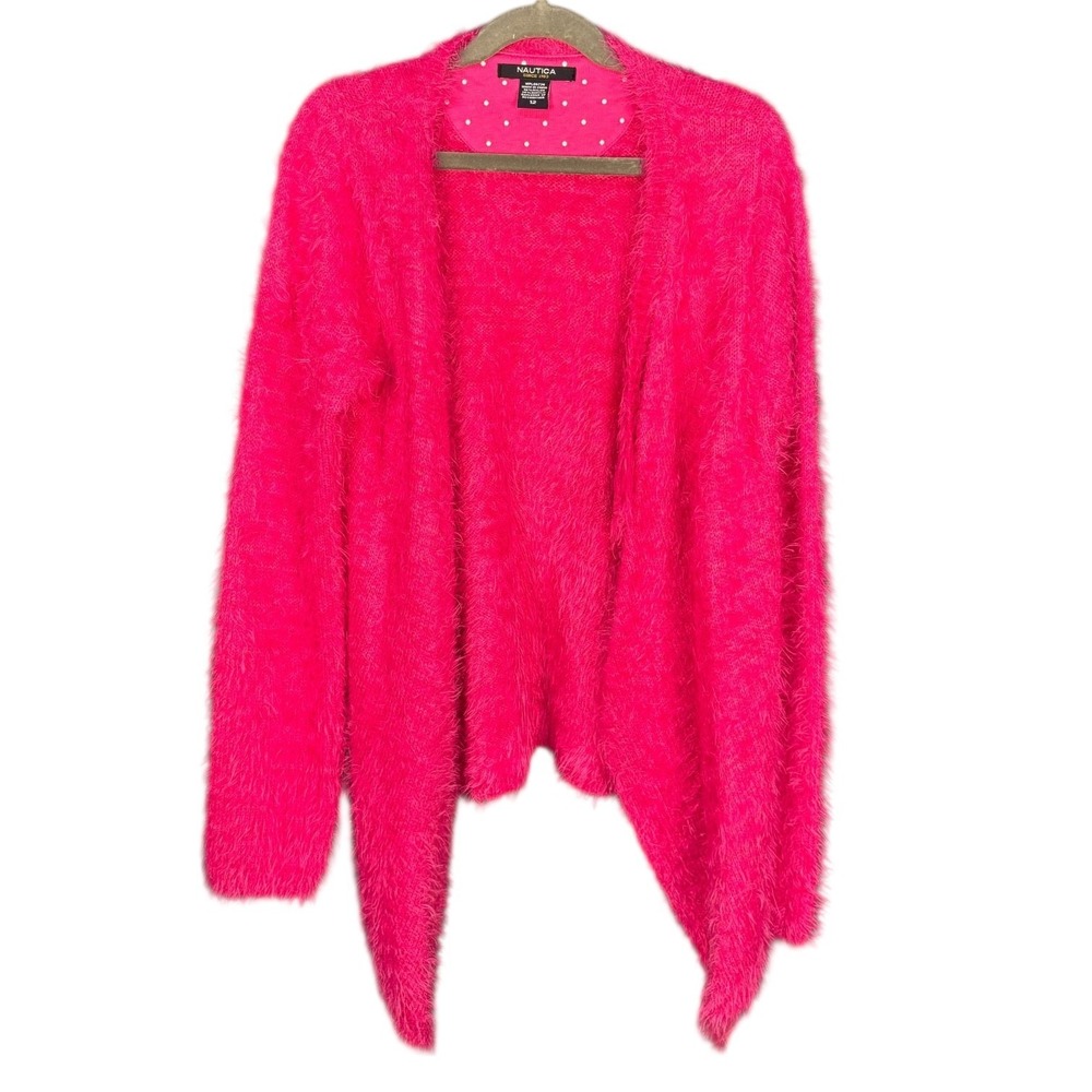 Vintage Y2K Nautica Pink Cardigan Kids Girl Size 12 Preowned Rare Sweater